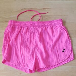 Neon Pink Athletic Shorts with Elastic Waistband and Inside Mesh Panty